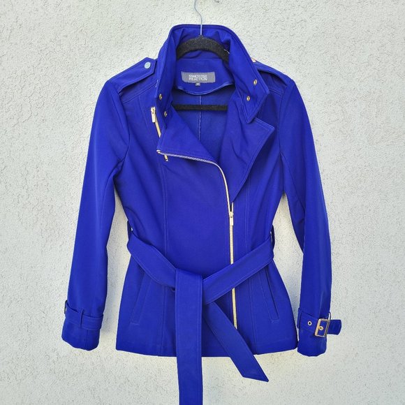 Kenneth Cole Reaction Jackets & Blazers - Kenneth Cole Reaction Purple Short Trenchcoat